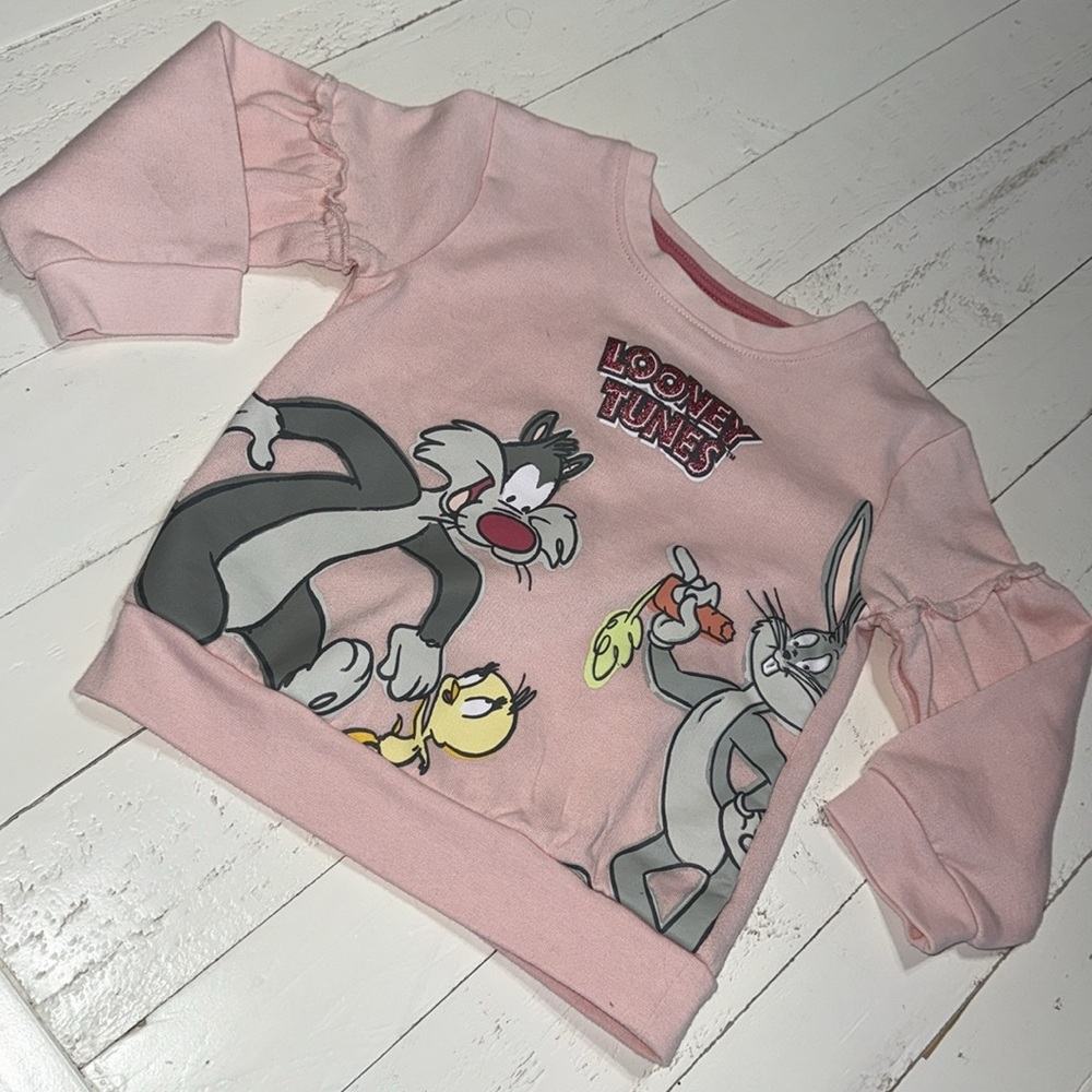 3T vintage Looney Tunes bugs Bunny, Tweety, Sylvester pink girls Sweatshirt